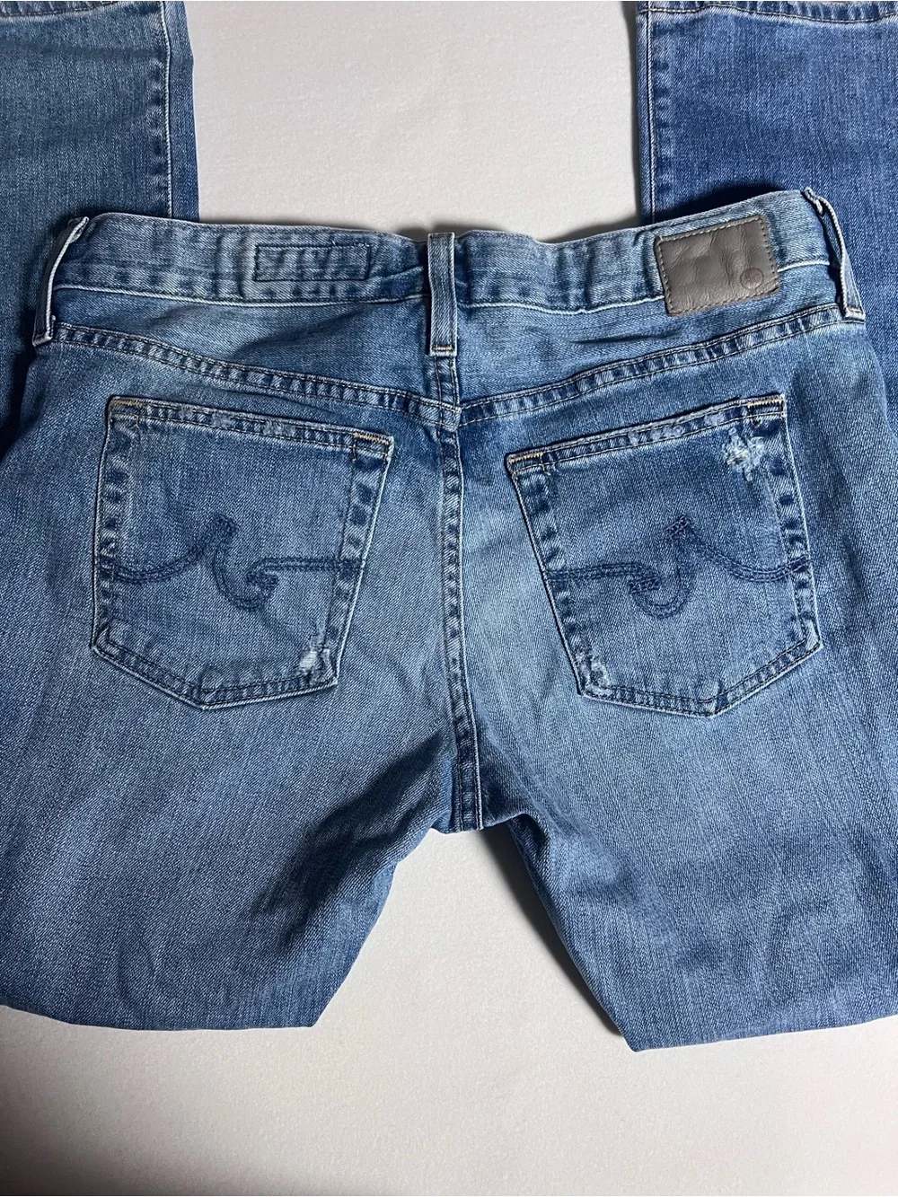 AG Anthropologie Womens Slim Straight Blue Denim Jeans- Nolan Ankle